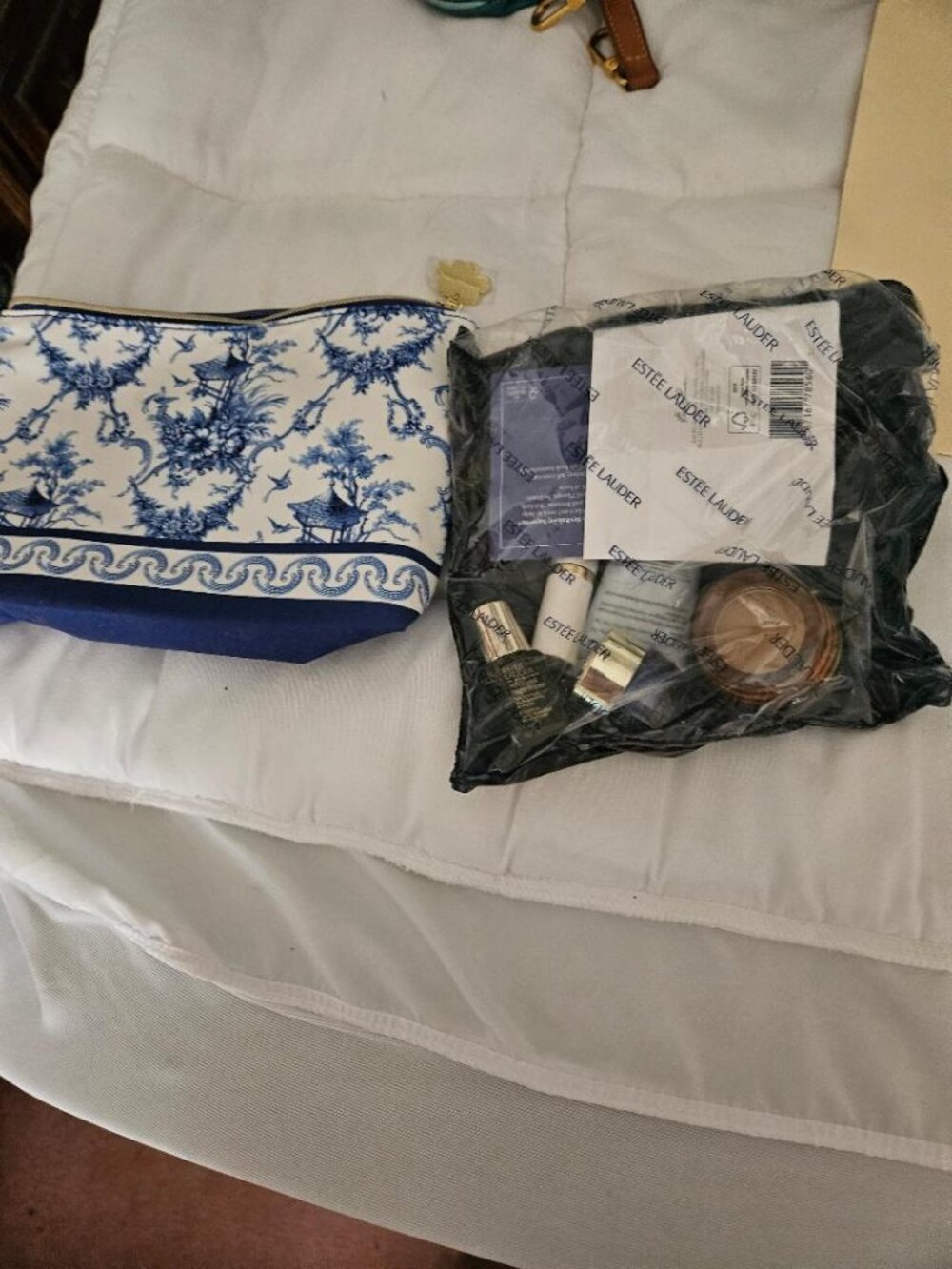 Estee Lauder Cosmetic Bag with travel size items